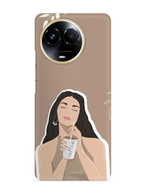 Girl With Coffee Snap Case for Realme 11X (5G) Zapvi