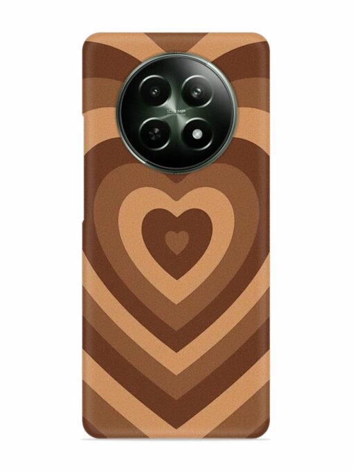 Brown Heart Snap Case for Realme 12 (5G) Zapvi