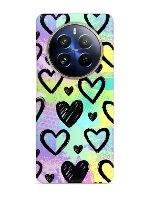 Bright Pattern Hearts Snap Case for Realme 12 Pro (5G) Zapvi