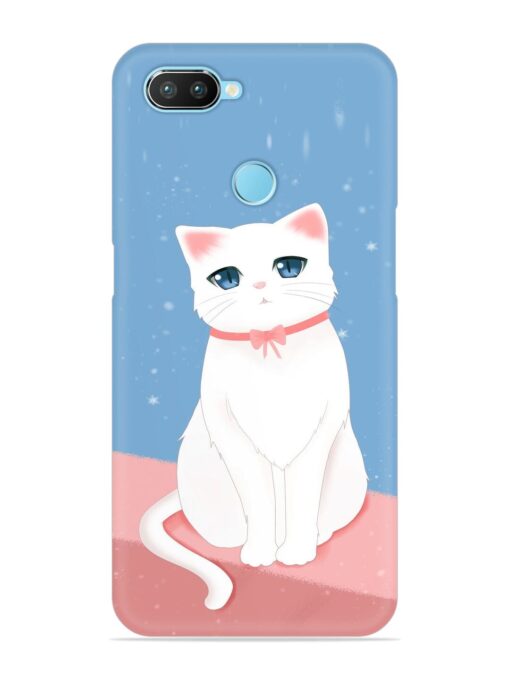 Cute White Cat Snap Case for Realme 2 Pro