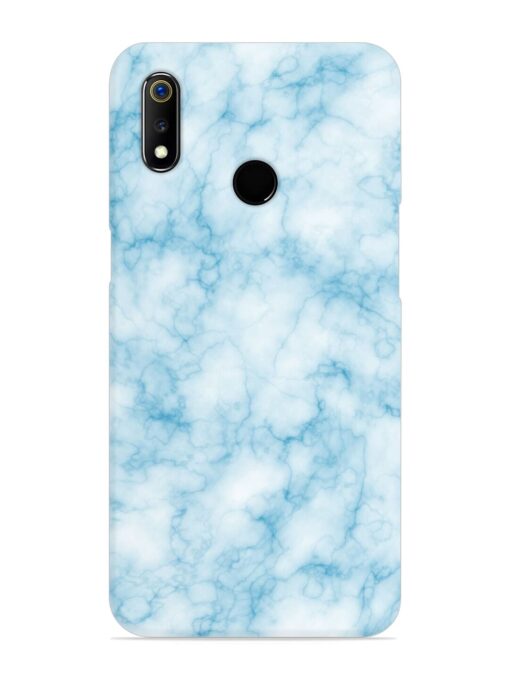 Blue White Natural Marble Snap Case for Realme 3