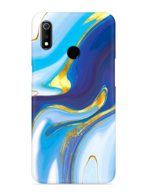 Watercolor Background With Golden Foil Snap Case for Realme 3 Zapvi