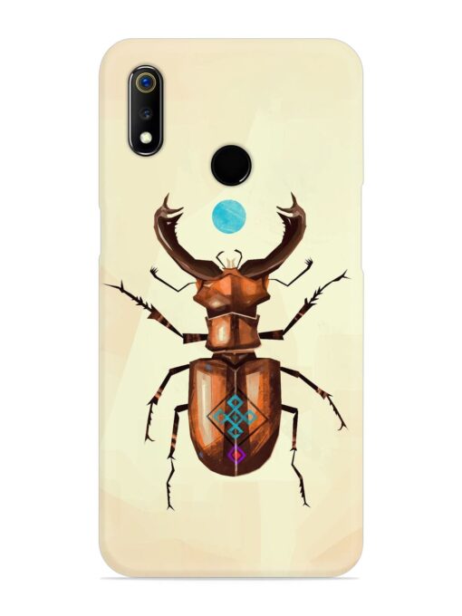 Stag Beetle Vector Snap Case for Realme 3 Zapvi