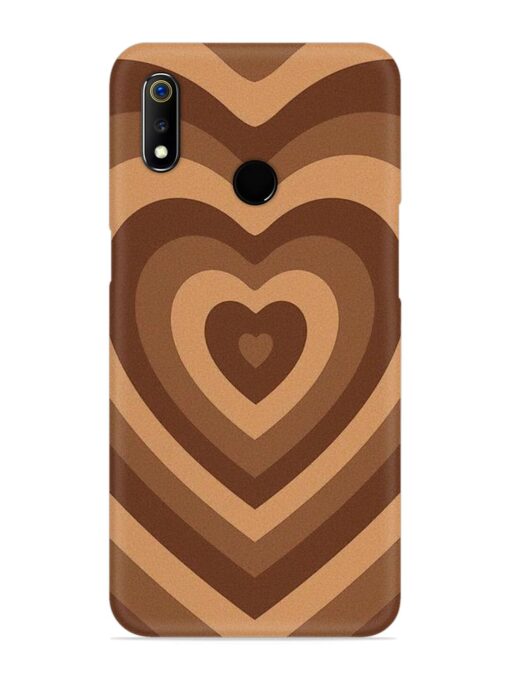 Brown Heart Snap Case for Realme 3 Zapvi