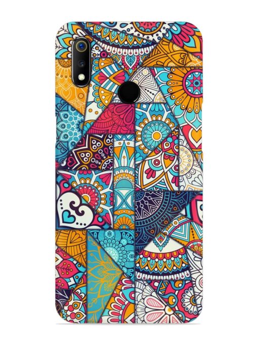 Patchwork Pattern Vintage Snap Case for Realme 3