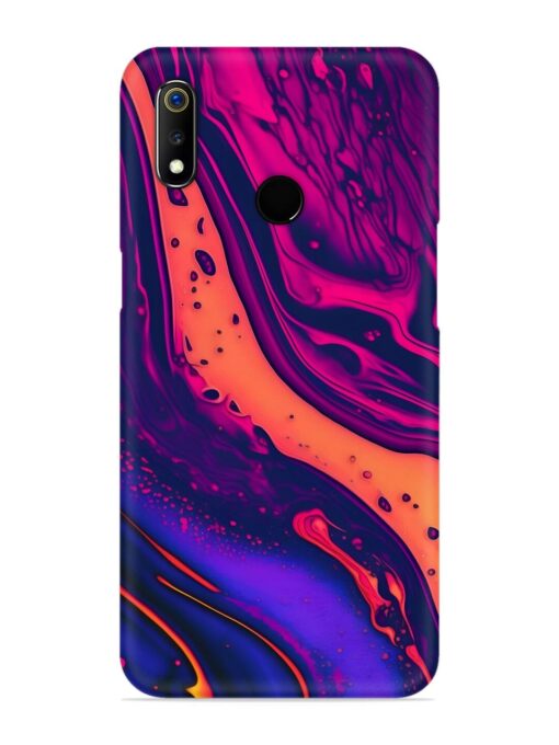 Fluid Blue Pink Art Snap Case for Realme 3 Zapvi