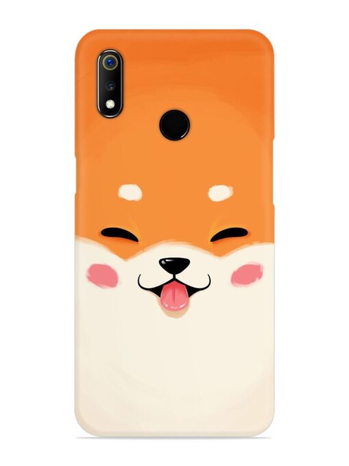 Cute Dog Face Vector Snap Case for Realme 3I Zapvi