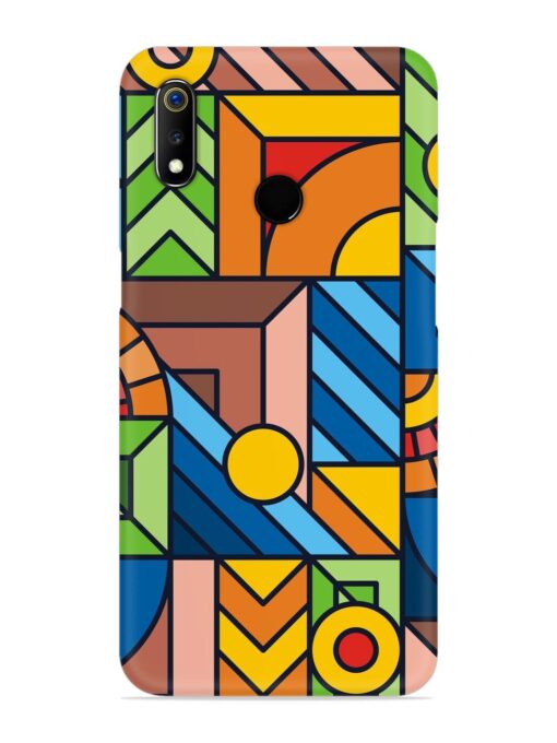 Colorful Geometric Snap Case for Realme 3I Zapvi