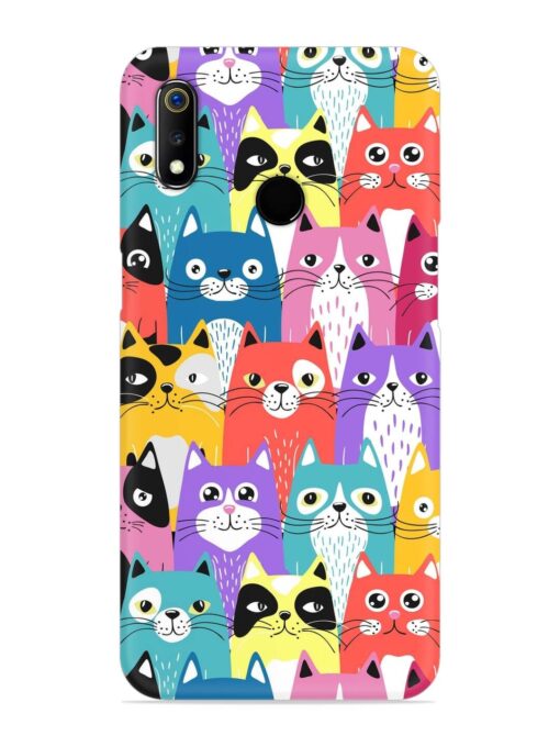 Funny Cartoon Cats Snap Case for Realme 3I Zapvi