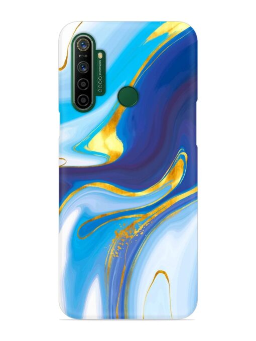 Watercolor Background With Golden Foil Snap Case for Realme 5I Zapvi