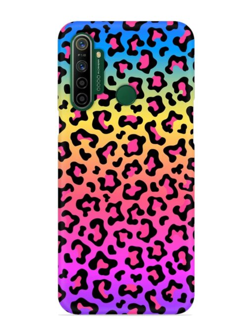 Neon Rainbow Colored Snap Case for Realme 5I Zapvi