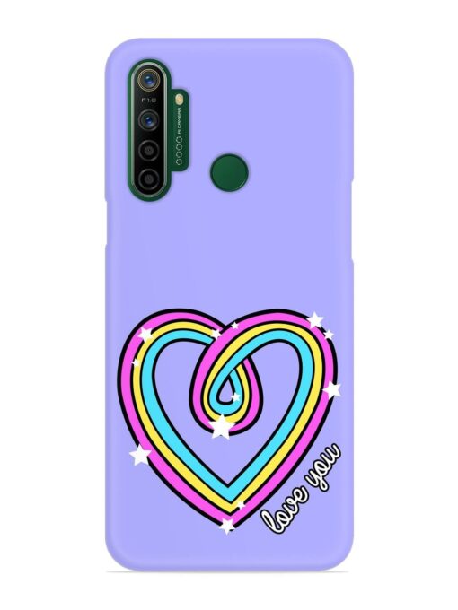 Colorful Rainbow Heart Snap Case for Realme 5I Zapvi