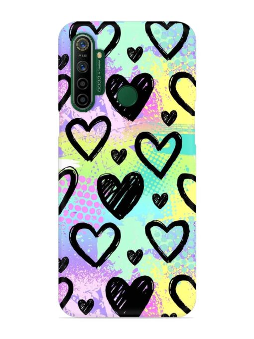 Bright Pattern Hearts Snap Case for Realme 5I