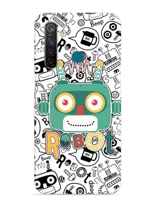 Robot Modern Seamless Pattern Snap Case for Realme 5 Pro Zapvi