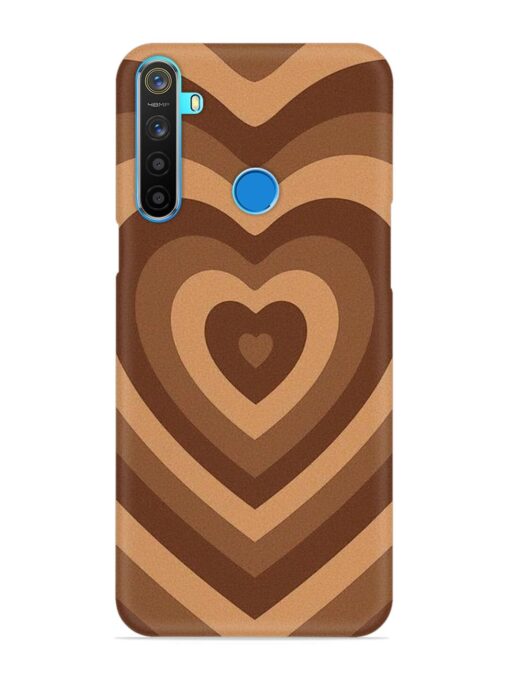 Brown Heart Snap Case for Realme 5S Zapvi