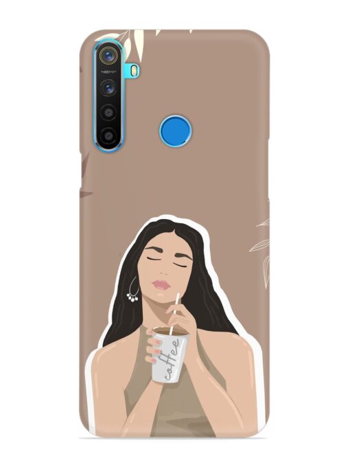 Girl With Coffee Snap Case for Realme 5S Zapvi