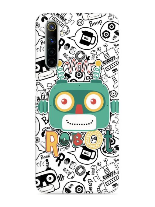 Robot Modern Seamless Pattern Snap Case for Realme 6 Zapvi