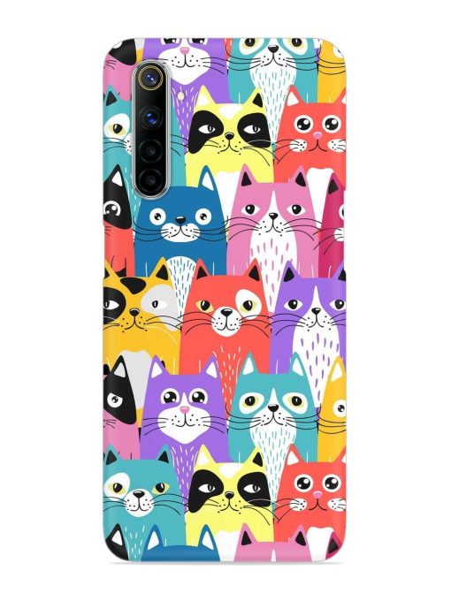 Funny Cartoon Cats Snap Case for Realme 6 Zapvi