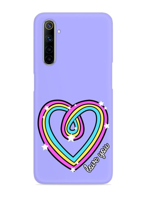 Colorful Rainbow Heart Snap Case for Realme 6