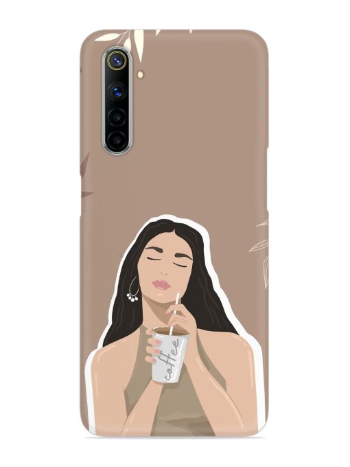 Girl With Coffee Snap Case for Realme 6 Zapvi