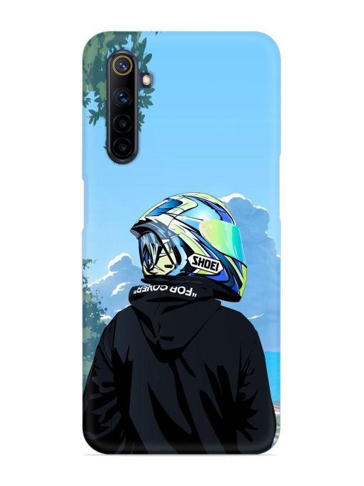 Rider With Helmet Snap Case for Realme 6I Zapvi