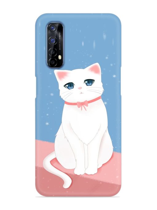 Cute White Cat Snap Case for Realme 7