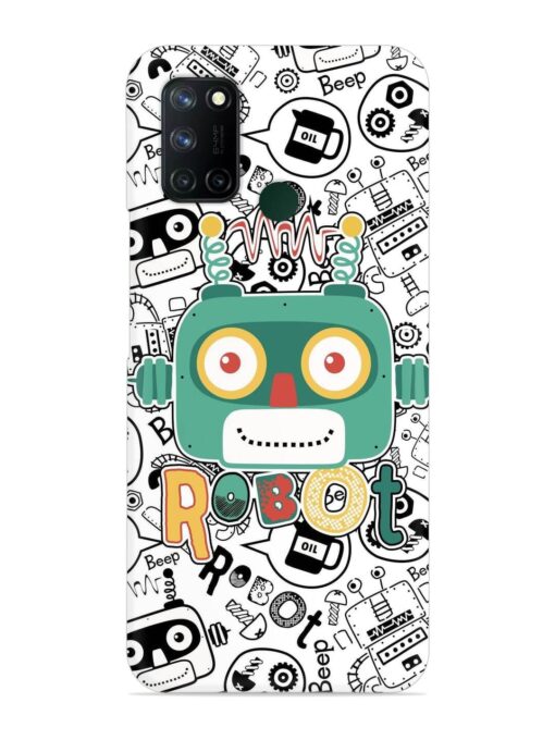 Robot Modern Seamless Pattern Snap Case for Realme 7I Zapvi