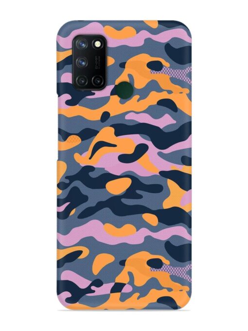 Camouflage Army Military English Orange Art Snap Case for Realme 7I