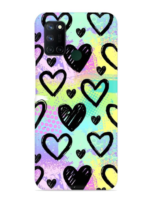 Bright Pattern Hearts Snap Case for Realme 7I