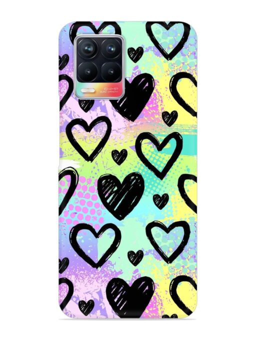 Bright Pattern Hearts Snap Case for Realme 8 (4G)