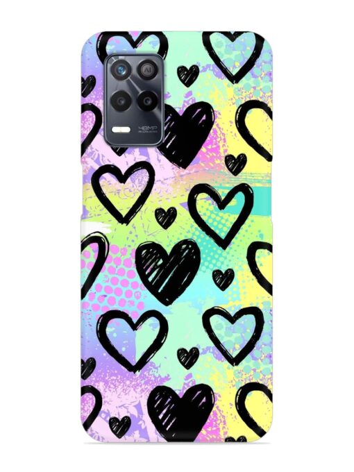 Bright Pattern Hearts Snap Case for Realme 8 (5G) Zapvi