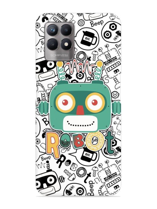 Robot Modern Seamless Pattern Snap Case for Realme 8I Zapvi