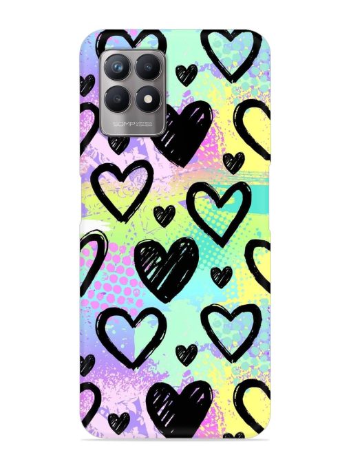 Bright Pattern Hearts Snap Case for Realme 8I Zapvi