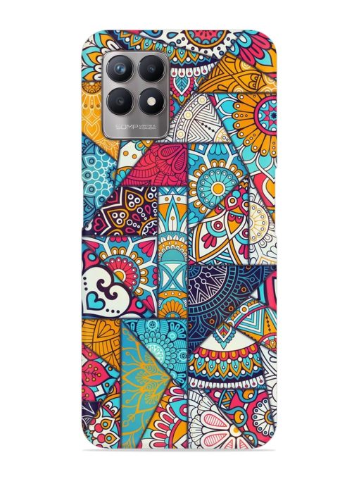 Patchwork Pattern Vintage Snap Case for Realme 8I Zapvi