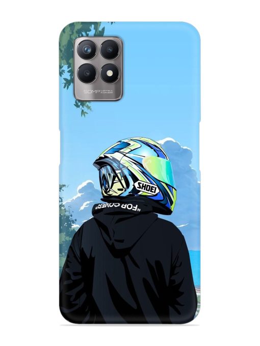 Rider With Helmet Snap Case for Realme 8I Zapvi