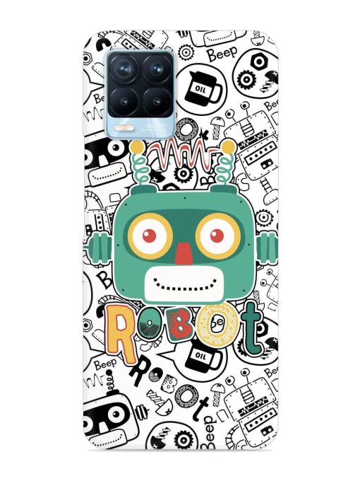 Robot Modern Seamless Pattern Snap Case for Realme 8 Pro Zapvi