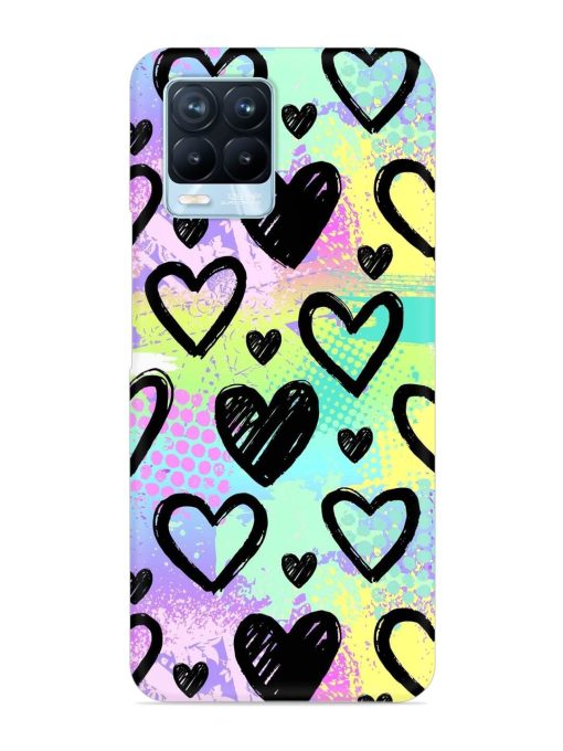 Bright Pattern Hearts Snap Case for Realme 8 Pro Zapvi