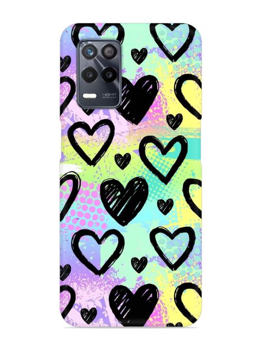 Bright Pattern Hearts Snap Case for Realme 8S (5G) Zapvi