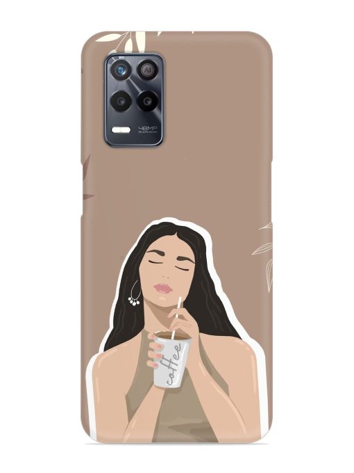 Girl With Coffee Snap Case for Realme 8S (5G) Zapvi