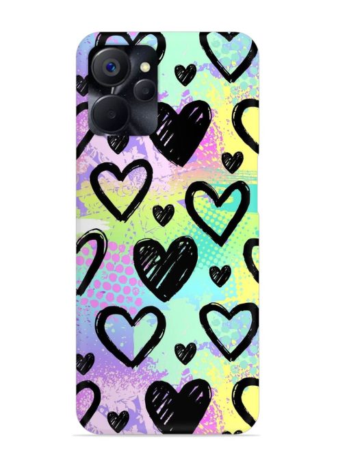 Bright Pattern Hearts Snap Case for Realme 9I (5G) Zapvi