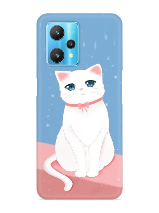 Cute White Cat Snap Case for Realme 9 Pro (5G) Zapvi