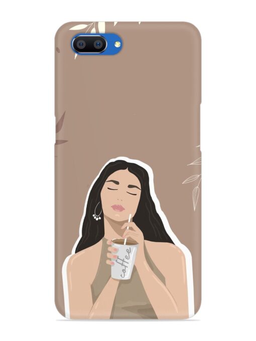 Girl With Coffee Snap Case for Realme C1 Zapvi