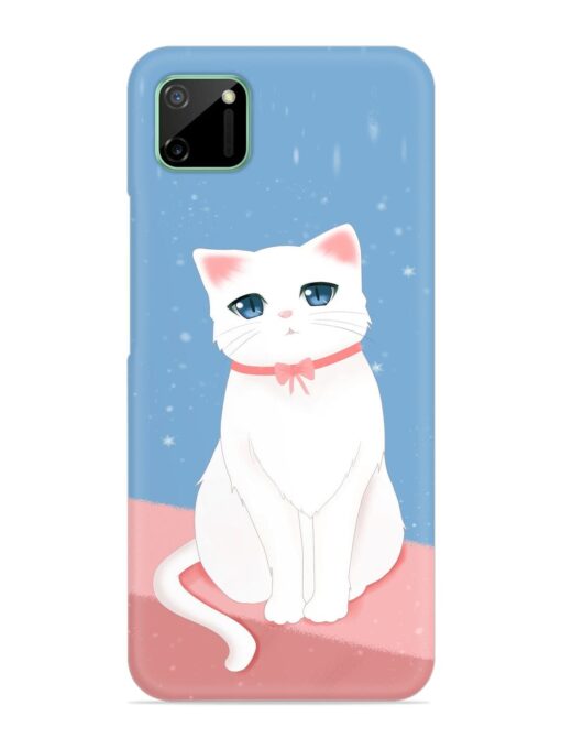 Cute White Cat Snap Case for Realme C11 (2020)