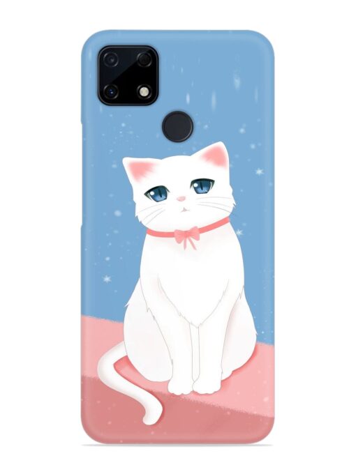 Cute White Cat Snap Case for Realme C12