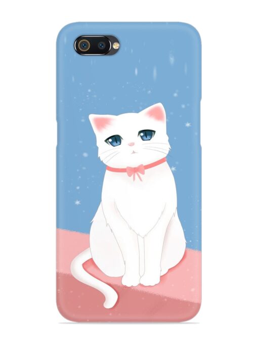 Cute White Cat Snap Case for Realme C2