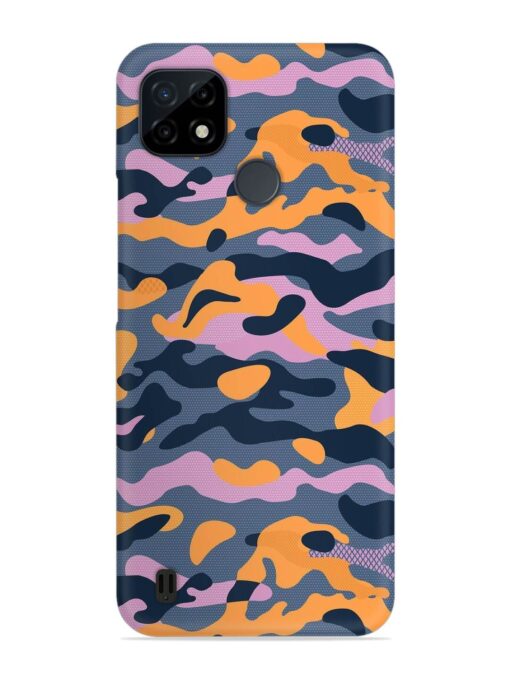 Camouflage Army Military English Orange Art Snap Case for Realme C21 Zapvi