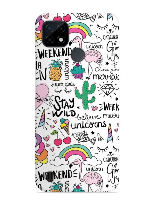 Unicorn Ice Cream Snap Case for Realme C21 Zapvi