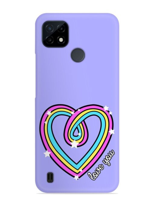 Colorful Rainbow Heart Snap Case for Realme C21