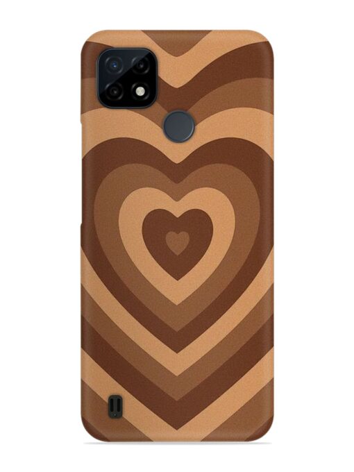 Brown Heart Snap Case for Realme C21Y