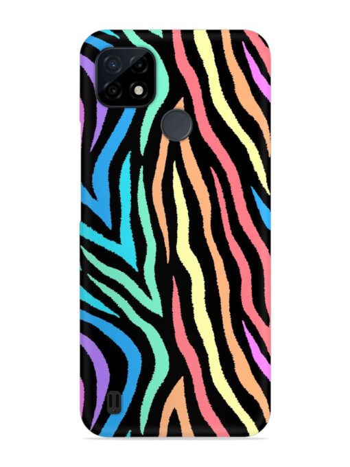 Colorful Abstract Zebra Snap Case for Realme C21Y